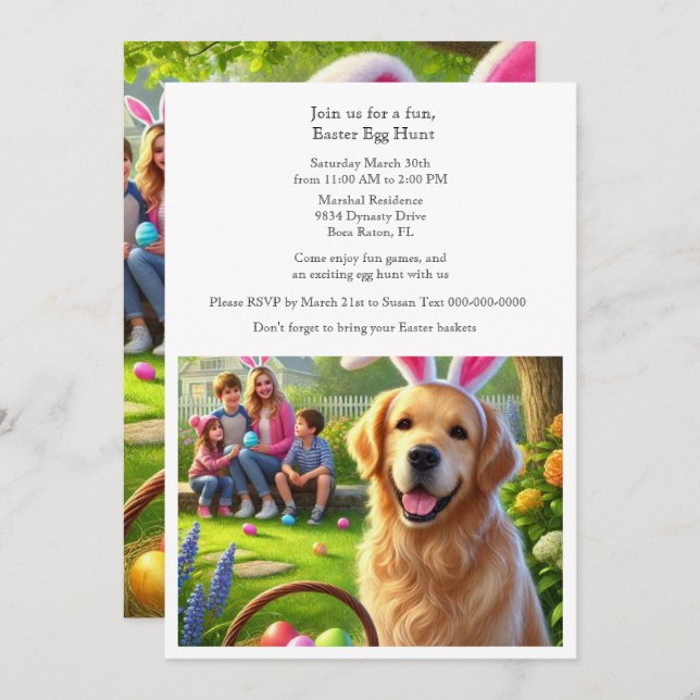 Easter Egg Hunt Holiday Fun  Invitation (Front/Back)