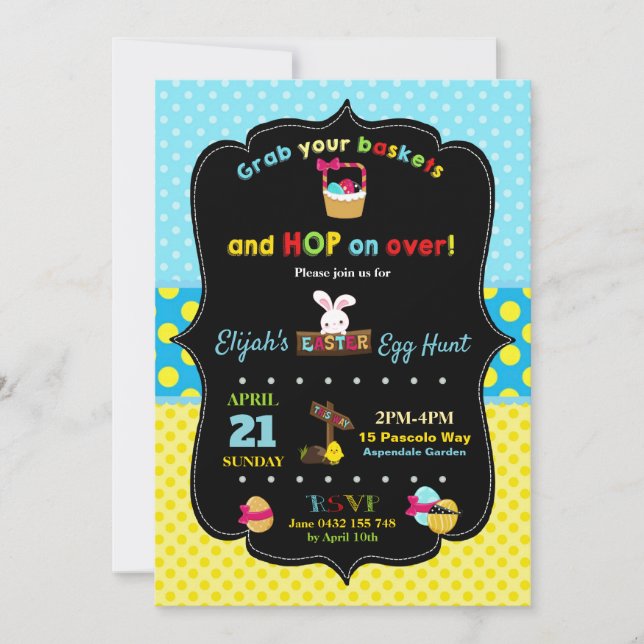Easter Egg Hunt Invitation Boys (Front)