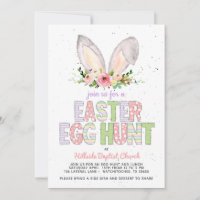 Easter Egg hunt invitation,  Church easter egg