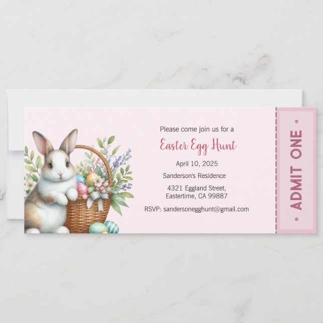 Easter Egg Hunt Invitation, Easter Party  Invitation (Front)