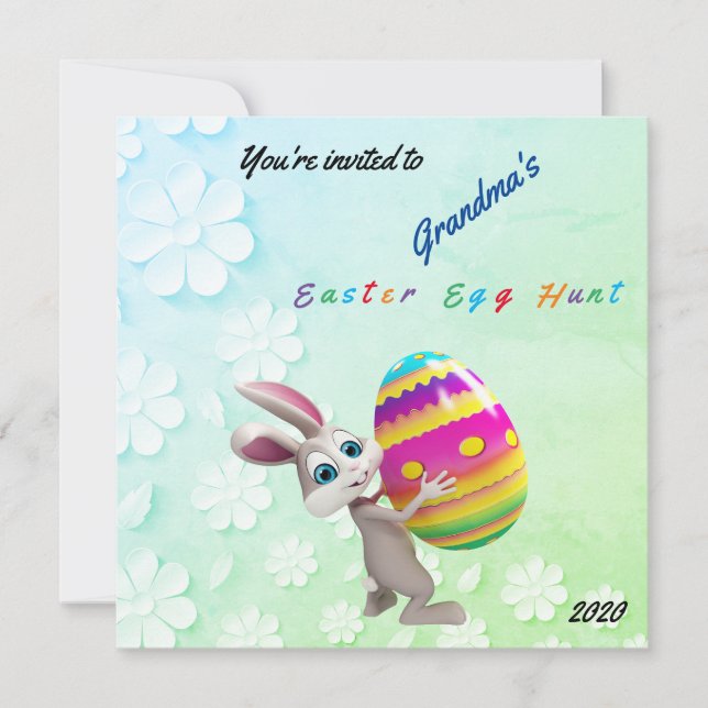 Easter Egg Hunt Invitation Flat Holiday Card (Front)
