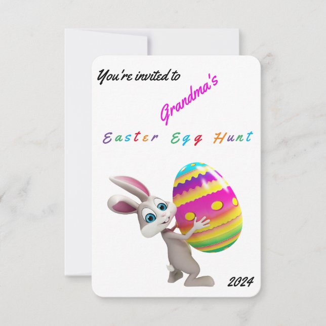 Easter Egg Hunt Invitation - Personalise Name/Year (Front)