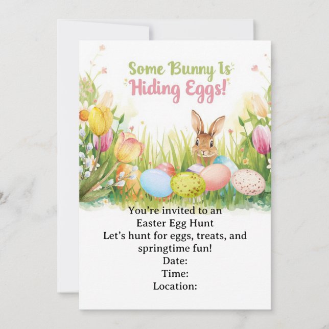 Easter Egg Hunt Invitation – Spring Easter Party (Front)