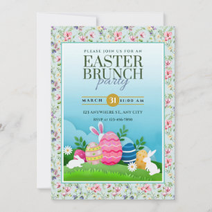 Easter Egg Hunt, Kids Easter Celebration Party Invitation