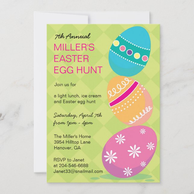 Easter Egg Hunt Party Invitations (Front)