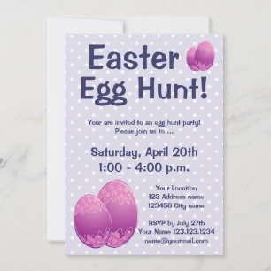 Easter egg hunt party invitations for kids