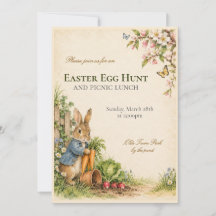 Easter Egg Hunt Peter Rabbit Invitation