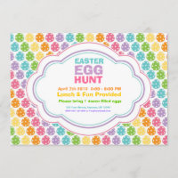 Easter Egg Hunt Rainbow Invitations