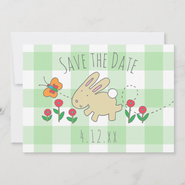 Easter Egg Hunt Save the Date Bunny Rabbit Invite (Front)