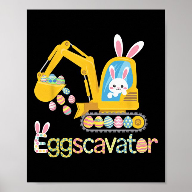 Easter Egg Hunt Shirt For Kids S Funny Eggscavator Poster (Front)