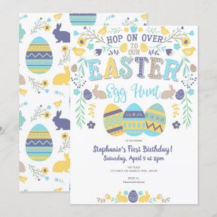 Easter egg hunt, Spring, Bunny, Easter Party Invitation