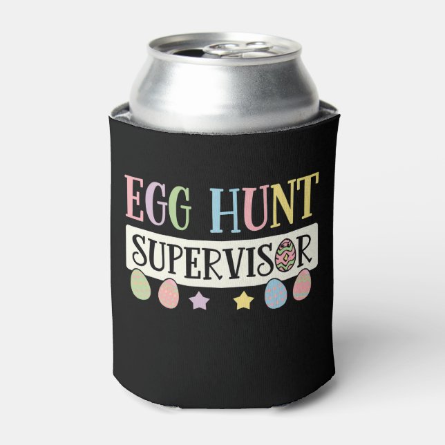 Easter Egg Hunt Supervisor Funny Family Easter Can Cooler (Can Front)