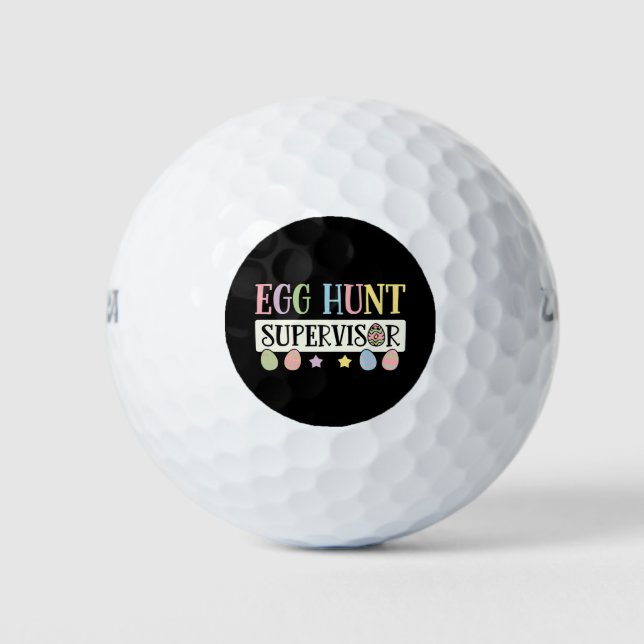Easter Egg Hunt Supervisor Funny Family Easter Golf Balls (Front)