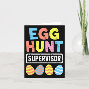 Easter Egg Hunt Supervisor Rabbit Bunny Easter Day Card