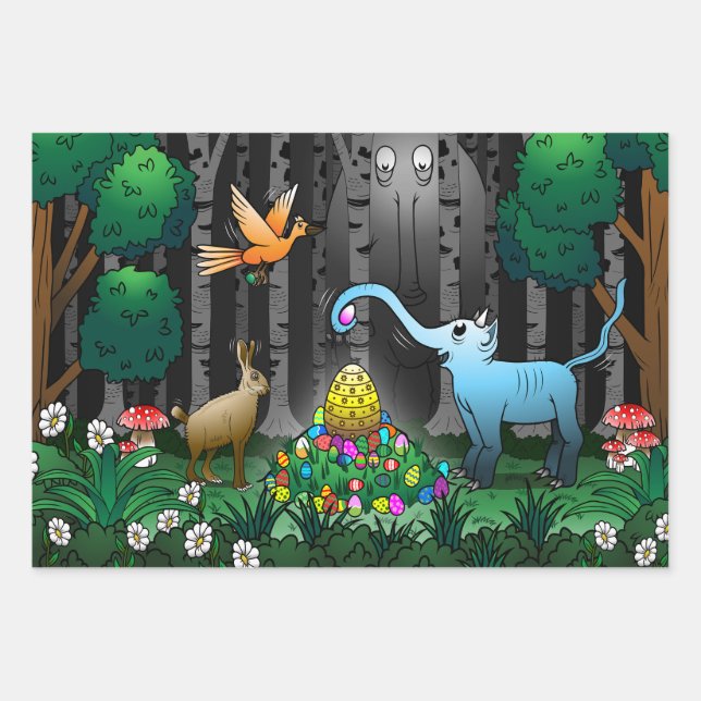 Easter Egg Hunt Wrapping Paper Sheet (Front)