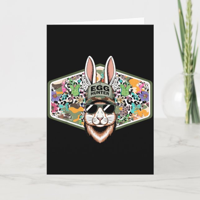Easter Egg Hunter Camo Funny Easter Deer Buck Hunt Card (Front)