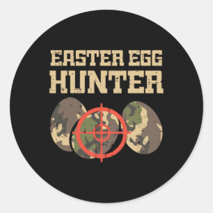 Easter Egg Hunter Camo Funny Hunting Boys Girls Ki Classic Round Sticker