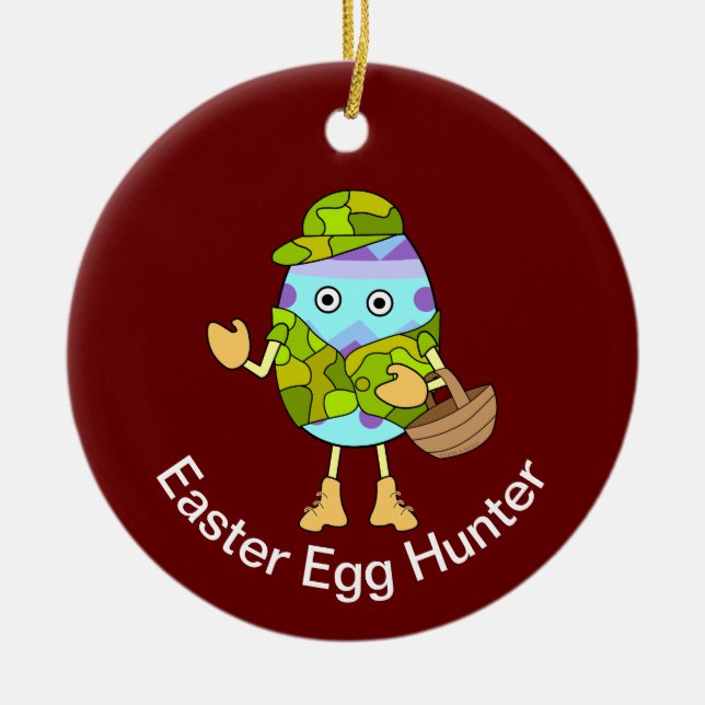Easter Egg Hunter Ceramic Tree Decoration (Front)