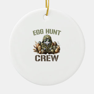 Easter Egg Hunter Crew Camo Hunting Easter Day T-S Ceramic Tree Decoration