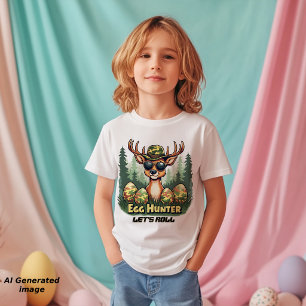 Easter Egg Hunter Let's Roll Camo Deer Toddler T-Shirt