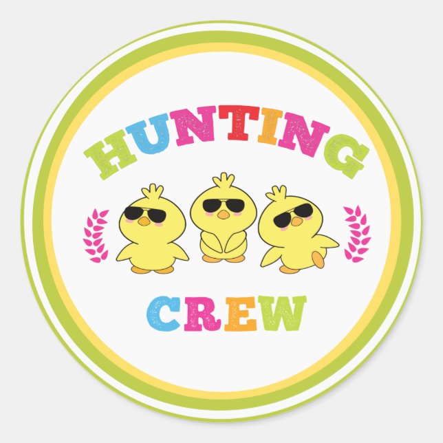 Easter Egg Hunting Crew  Classic Round Sticker (Front)