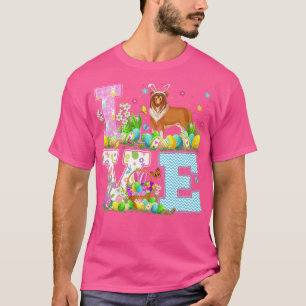 Easter Egg Hunting Love Rough Collie Dog Easter Su T-Shirt