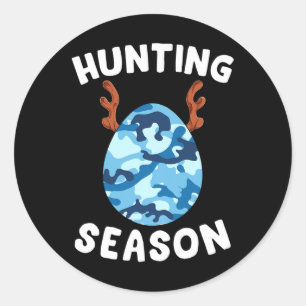Easter Egg Hunting Season Blue Camo Camouflage Men Classic Round Sticker