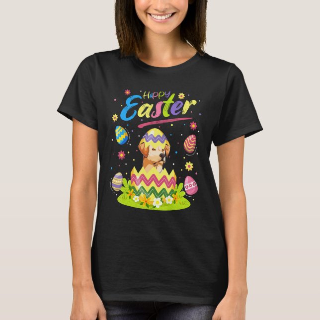 Easter Egg  Labrador Retriever Dog Happy Easter T-Shirt (Front)