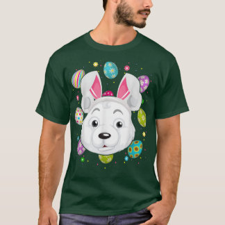 Easter Egg Lover Bunny Ear Polar Bear Face Easter  T-Shirt