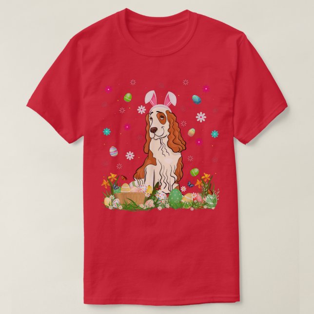 Easter Egg Lover Funny Cocker Spaniel Dog Easter S T-Shirt (Design Front)