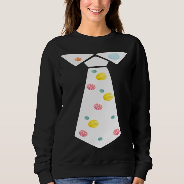 Easter Egg Neck Tie Cool Easter Celebration Costum Sweatshirt (Front)