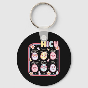 Easter Egg NICU Nurse Groovy Neonatal Intensive Key Ring