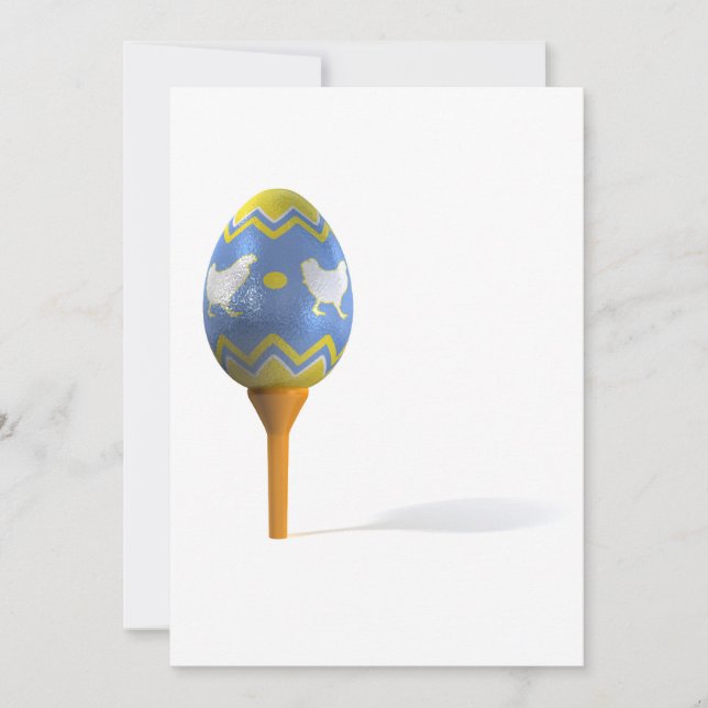 Easter Egg on Golf Tee Holiday Card (Front)