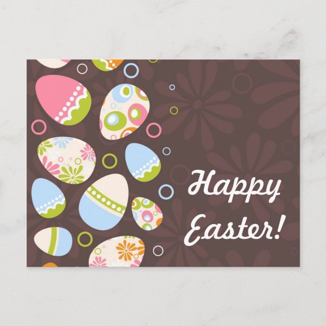 Easter Egg on Pink Background Holiday Postcard (Front)