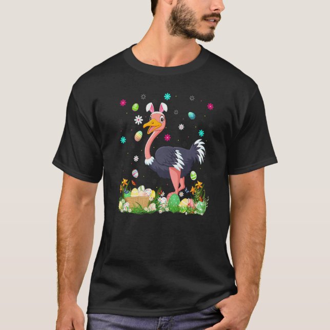 Easter Egg  Ostrich Bird Easter Sunday T-Shirt (Front)