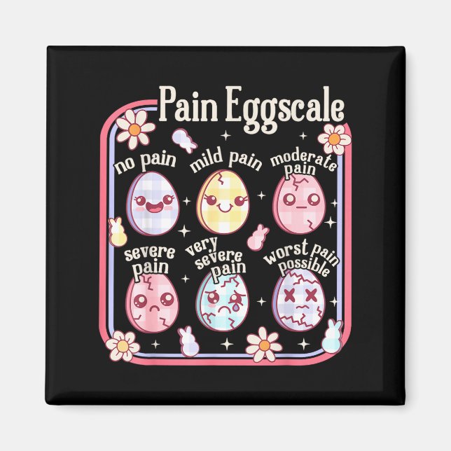 Easter Egg Pain Scale Nurse Groovy Pedriatric Magnet (Front)