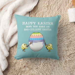 Easter egg painted by the chickens cushion