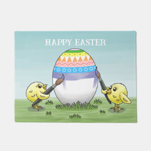 Easter egg painted by the two chickens doormat