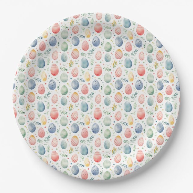 Easter Egg Pastel Serenade Paper Plate (Front)