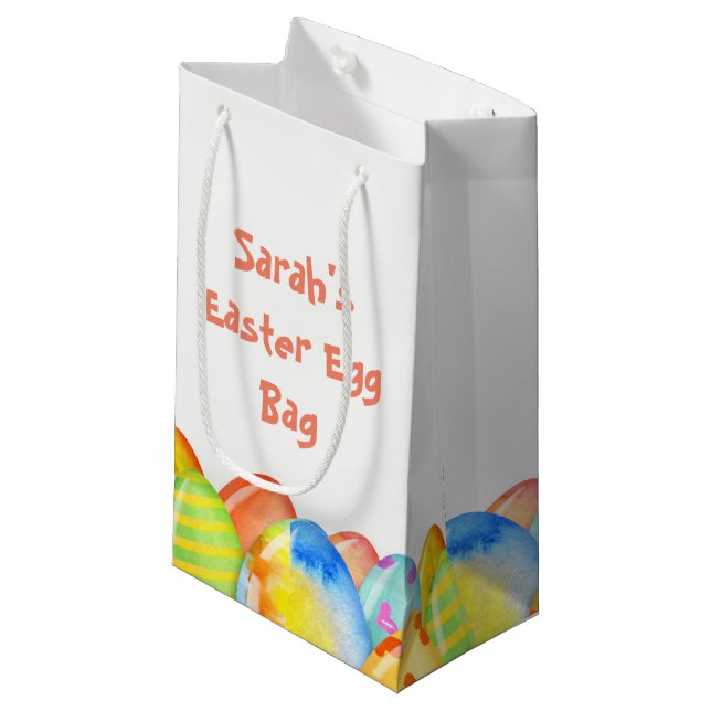Easter Egg Pastel Small Gift Bag (Front Angled)
