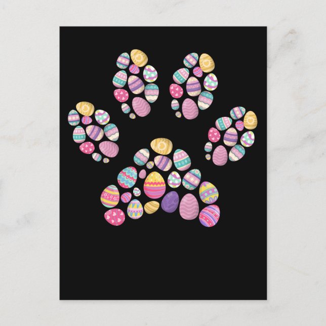 Easter Egg Paw Animal Easter Postcard (Front)