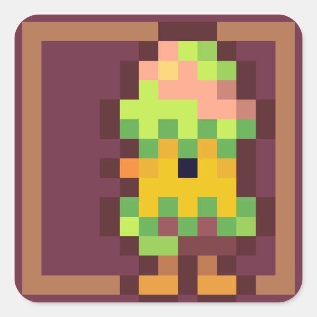 Easter egg Pixelart, Pixel Art Square Sticker (Front)