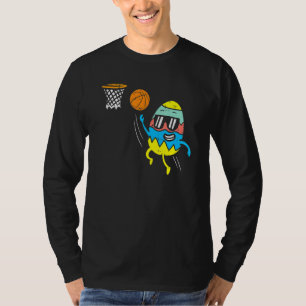 Easter Egg Playing Basketball Cute Sports Men Boys T-Shirt