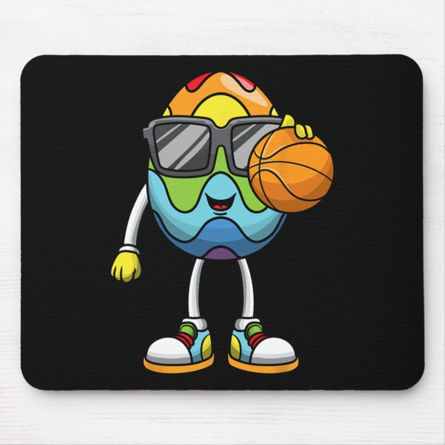 Easter Egg Playing Basketball Sports Boys Men Kids Mouse Pad (Front)