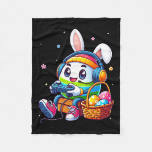 Easter Egg Playing Video Game For Gamer Boys Men T Fleece Blanket