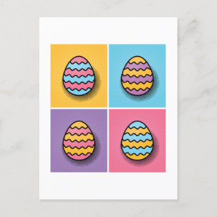 Easter Egg Pop Art Aesthetic Postcard