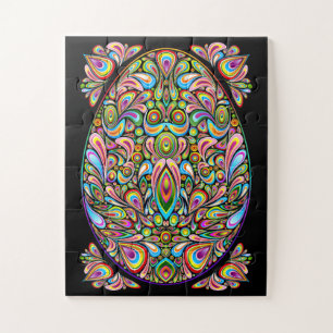 Easter Egg Psychedelic Design Jigsaw Puzzle