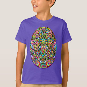 Easter Egg Psychedelic Design Kids Organic T-Shirt
