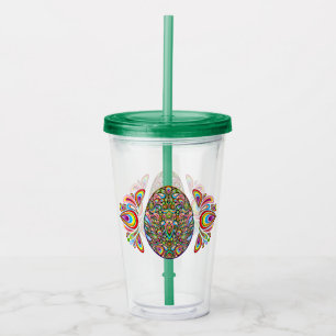 Easter Egg Psychedelic Design Kids Organic T-Shirt Acrylic Tumbler