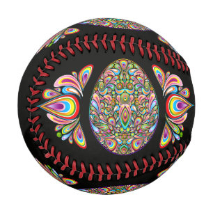 Easter Egg Psychedelic Design Kids Organic T-Shirt Baseball